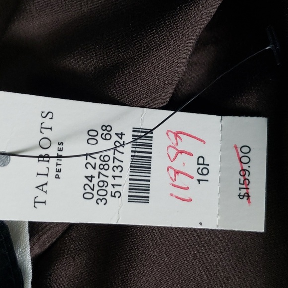 Talbots petites LUXE DONEGAL WINDSOR PANTS size 16P in mill brown/ivory multi - Picture 12 of 16